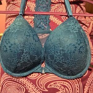 Elegant Lace Teal Bra